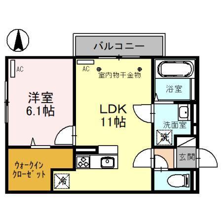 メゾンドシャラ(1LDK/3階)の間取り写真