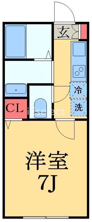 VILLA末広(1K/2階)の間取り写真