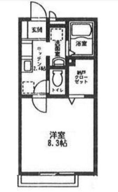 ヴァンヴェール中山(1K/1階)の間取り写真