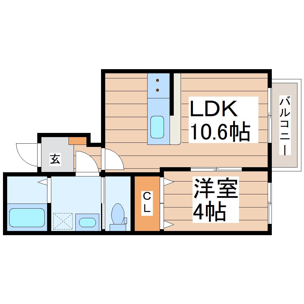 アル・ソーレII(1LDK/1階)の間取り写真