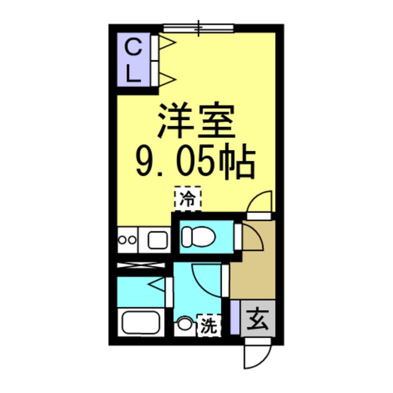 FAIRYII(ワンルーム/1階)の間取り写真