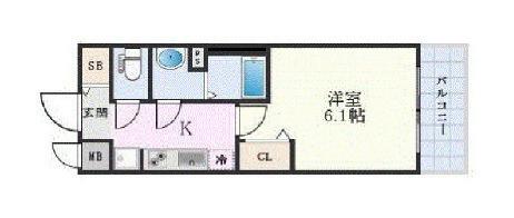 ララプレイス難波メティス(1K/5階)の間取り写真