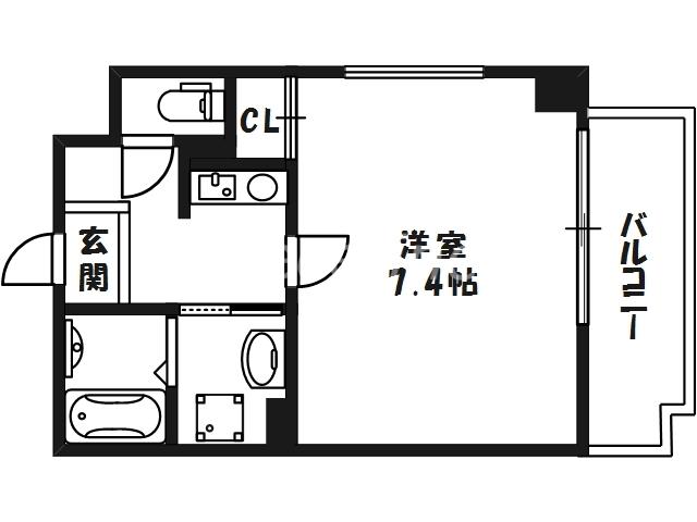 ビガーポリス101扇町(1K/3階)の間取り写真