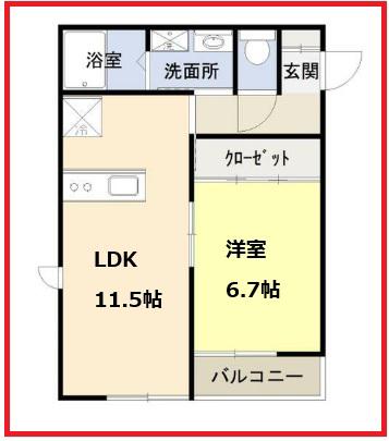 プルミエール押上(1LDK/1階)の間取り写真