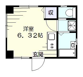 F・E大口(ワンルーム/3階)の間取り写真