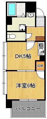ハートピア鍛冶町(1DK/8階)の間取り写真