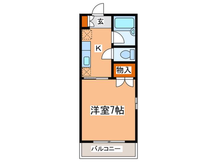 コーポルーパス(1K/1階)の間取り写真