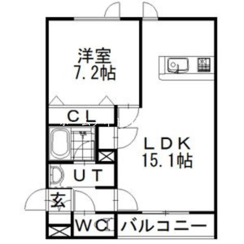 プロムナードA(1LDK/2階)の間取り写真