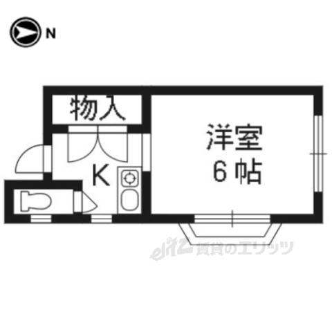 入江ハイツ(1K/2階)の間取り写真