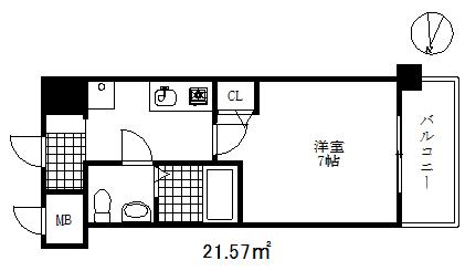 アクロス神戸住吉ステーションフロント(1K/5階)の間取り写真