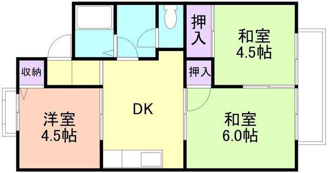 カンファーツリービュー(3DK/2階)の間取り写真