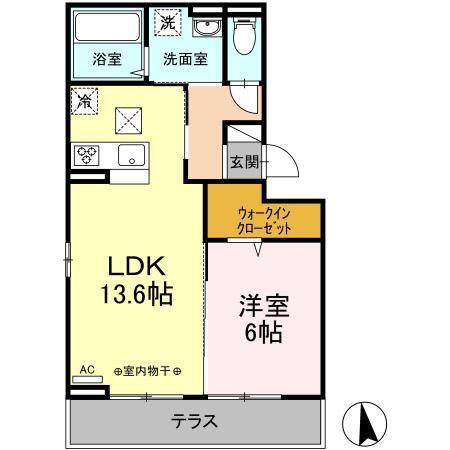 ソーニュアスリーク(1LDK/1階)の間取り写真