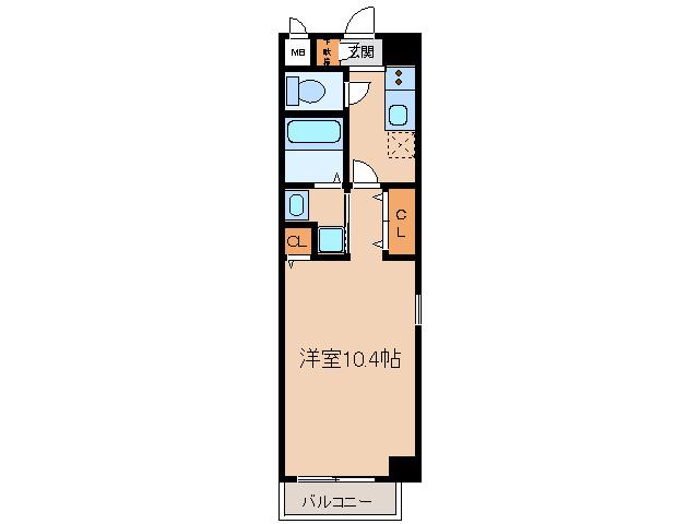 GRAND SCENA新町(1K/2階)の間取り写真