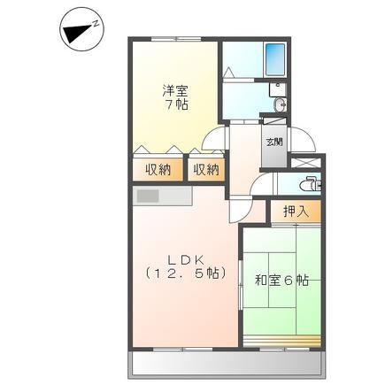 レジデンスコート東山(2LDK/3階)の間取り写真