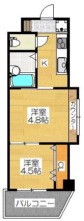 NO46 Vプロジェクト2100天神(2K/11階)の間取り写真