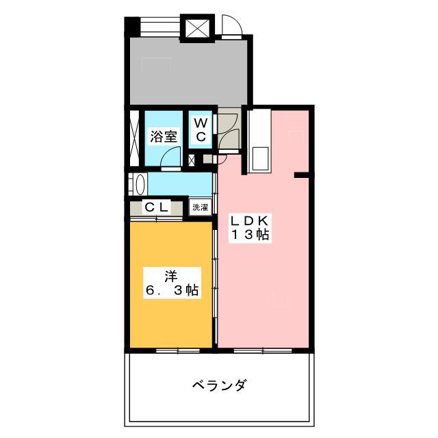 イン シーズン(1SLDK/1階)の間取り写真