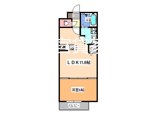 ラミューズ宮みらい(1LDK/7階)の間取り写真