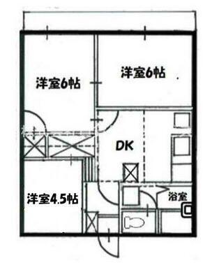 西ノ須ハイツ(3DK/2階)の間取り写真