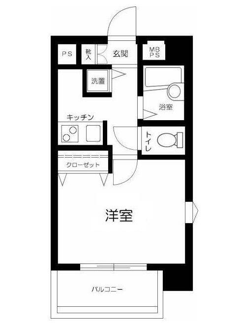 ヴェルト柿の木坂(1K/3階)の間取り写真