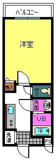 リヴェール(1K/2階)の間取り写真