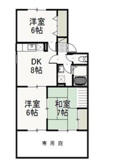 サンシャイン山崎 E棟(3DK/1階)の間取り写真