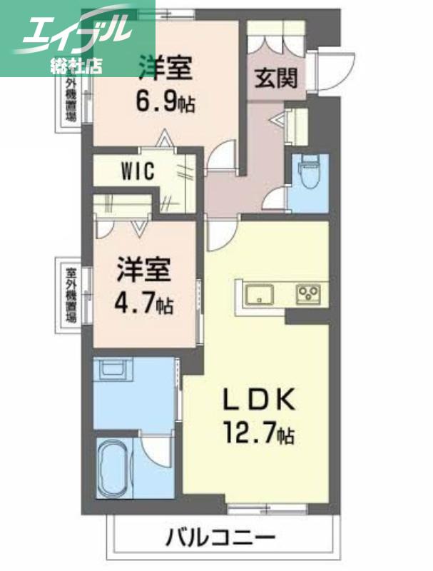 アインス(2LDK/3階)の間取り写真