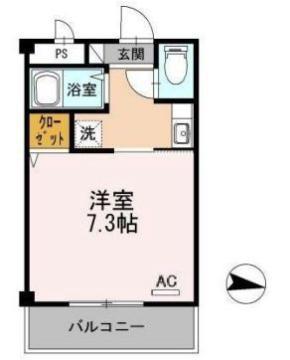 コーポひかり(1K/2階)の間取り写真
