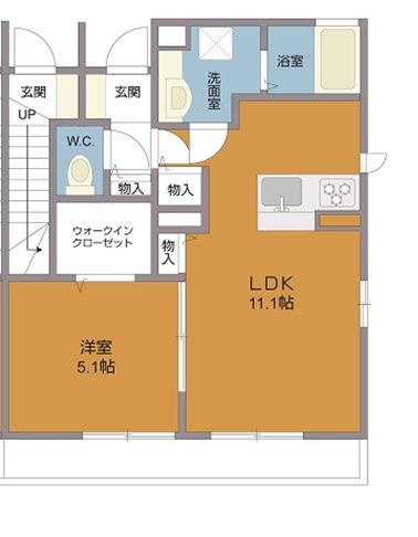 SK花小金井II(1LDK/1階)の間取り写真