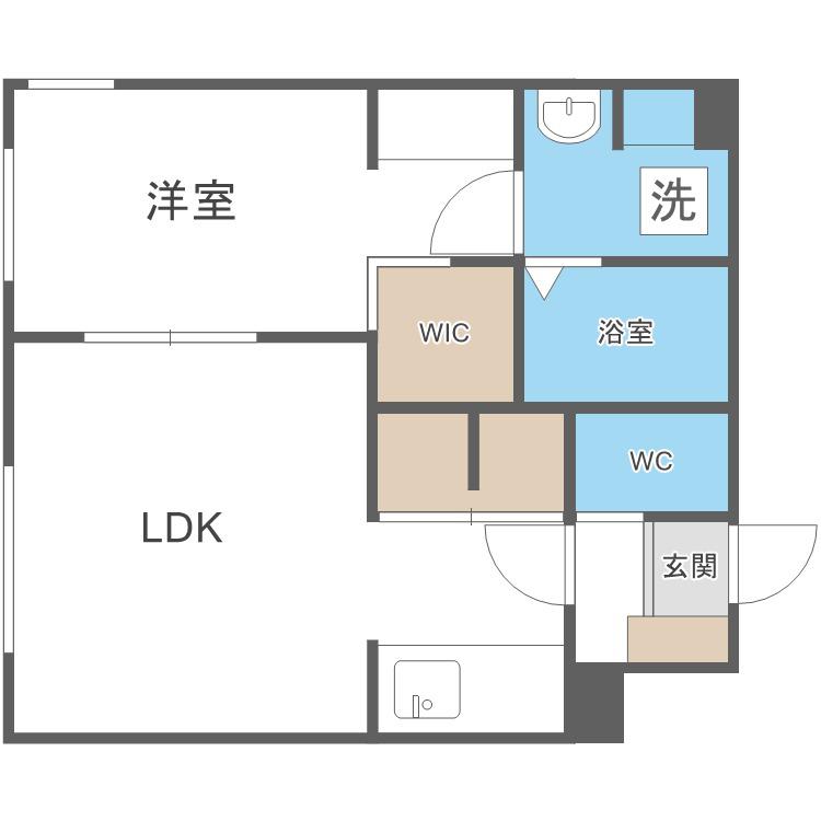 RーFINO札幌桑園(1LDK/2階)の間取り写真