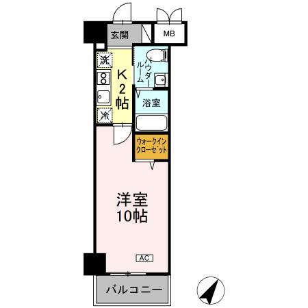 SOLARE横浜(1K/3階)の間取り写真