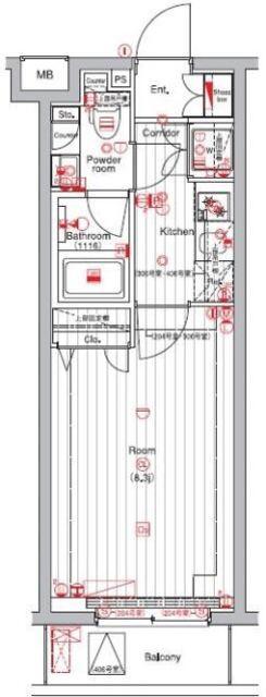 THE HOUSE 赤坂檜町(1K/3階)の間取り写真