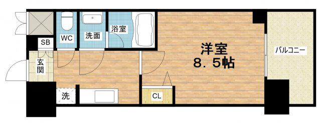 SPLENDIDE NAMBAIII(1K/9階)の間取り写真