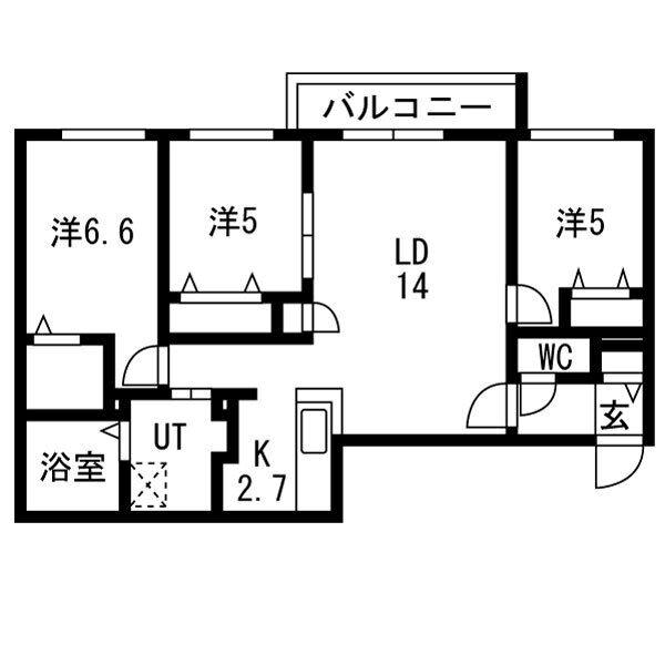 STELA POLARE(3LDK/3階)の間取り写真