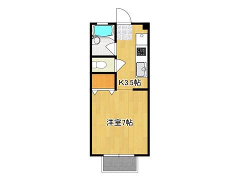 HAKKOSO(ワンルーム/2階)の間取り写真