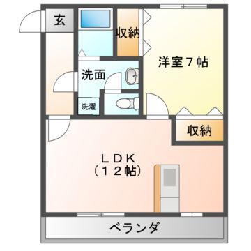 ヴィアステージ清原台A・B(1LDK/3階)の間取り写真