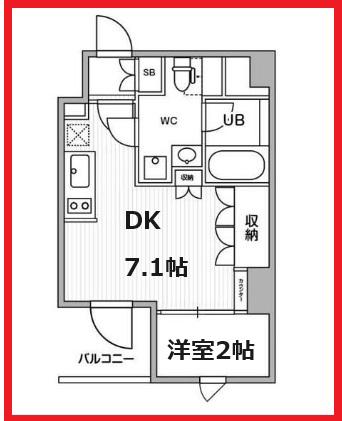 オルタナ押上(1DK/2階)の間取り写真