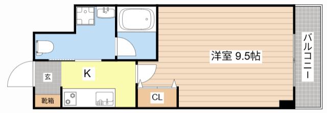 R-IIコート(1K/4階)の間取り写真