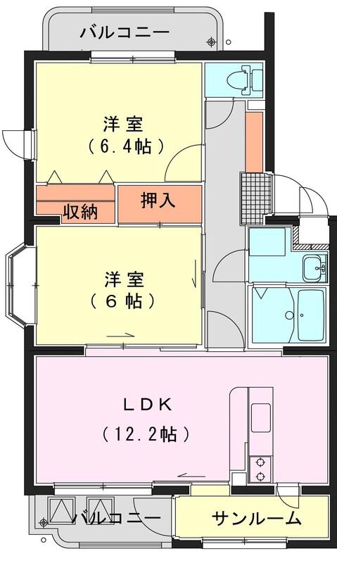 フローレンス堀切(2LDK/2階)の間取り写真