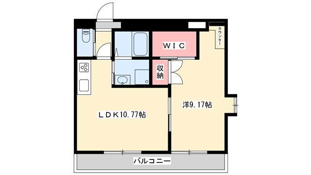 アメニティー水上(1LDK/3階)の間取り写真