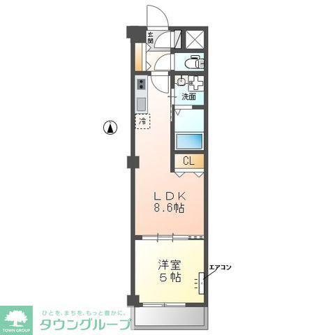 ユニオネスト我孫子(1LDK/5階)の間取り写真