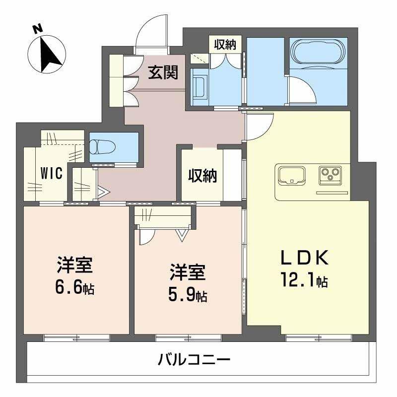 サンシャインSTN(2LDK/4階)の間取り写真
