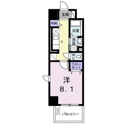ブライトガーデン(1K/2階)の間取り写真
