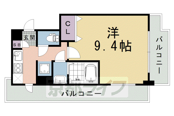 サンシティ烏丸高辻(1K/10階)の間取り写真