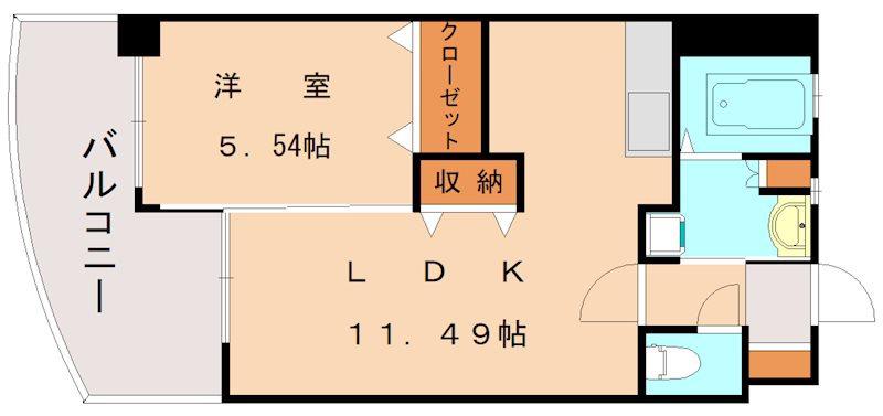 サンシャインII(1LDK/5階)の間取り写真