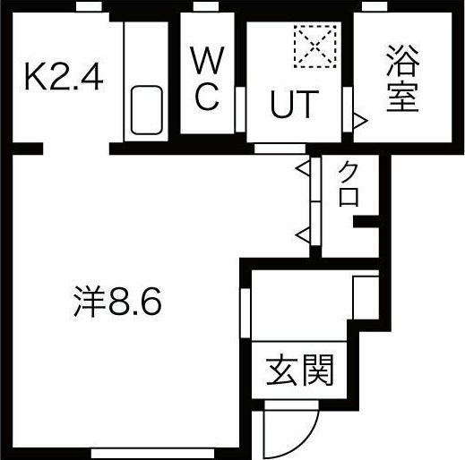 BONHEUR常盤台B棟(1K/1階)の間取り写真