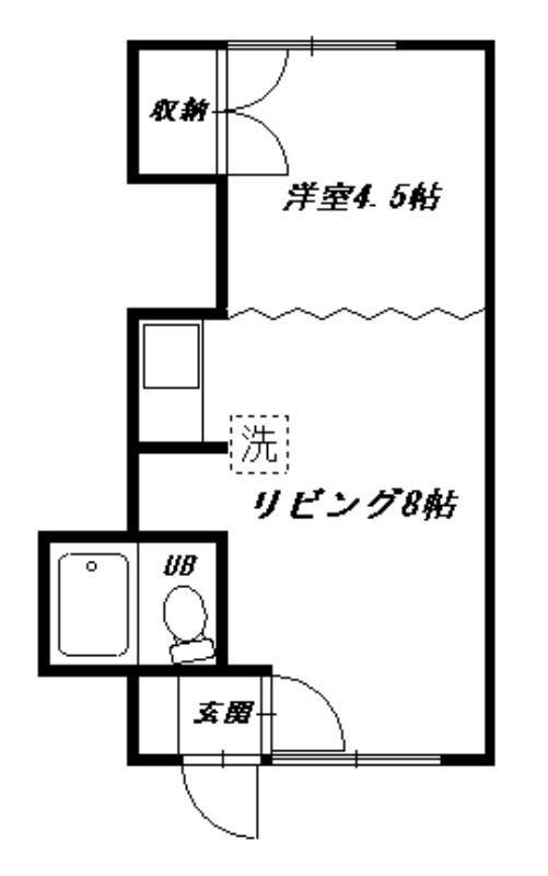 マンション514(1DK/2階)の間取り写真