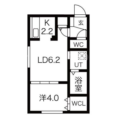 GRAND RAVINE山の手(1LDK/1階)の間取り写真