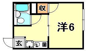 アメニティ小松(1K/2階)の間取り写真