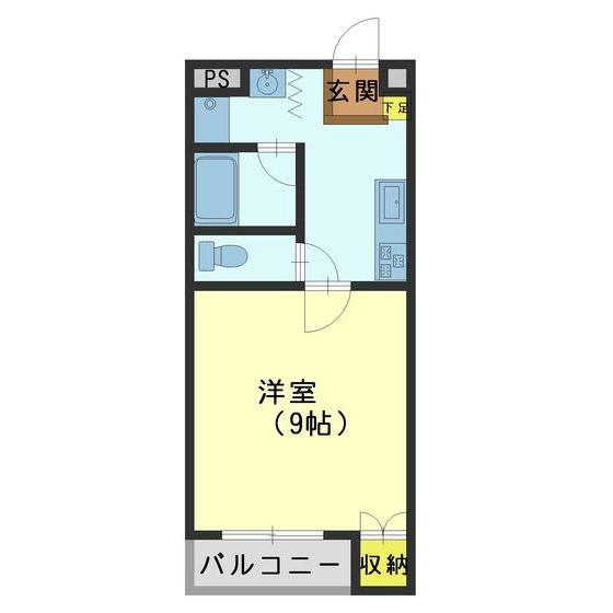 富山地鉄富山市内線 南富山駅前駅 徒歩2分 3階建 築27年(1K/1階)の間取り写真