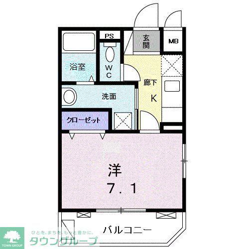 ハピネス・エムビー白山(1K/2階)の間取り写真